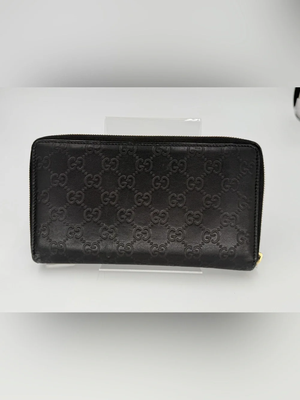 Gucci Black GG Embossed Zip-Around Organizer Wallet Good Condition - Picture 5 of 14